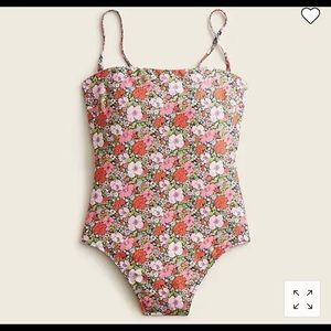 J Crew liberty meadow floral bandeau swimsuit